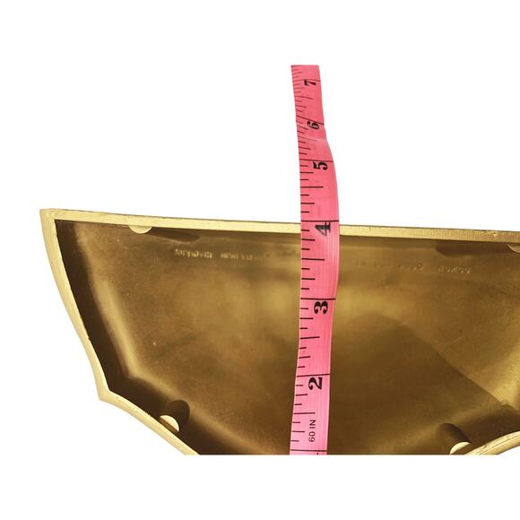 Vintage Pair Homco Gold Plastic Wall Pocket Planter Vase Hollywood Regency 1978 - Picture 10 of 10